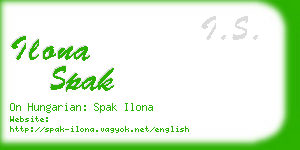 ilona spak business card